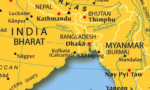 Bangladesh-India-Myanmar-map