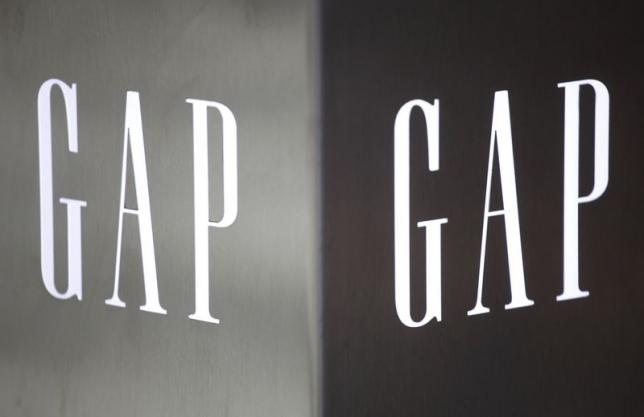 Gap logos are seen outside a Hong Kong's first Gap Store before its opening in the financial Central district in this November 25, 2011 file photo. REUTERS/Tyrone Siu/Files